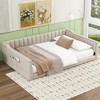 Twin XL/Full XL Size Velvet Upholstered Daybed with Side Storage Pockets - ModernLuxe - 2 of 4