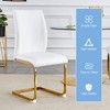 Akoasm 8-pieces Modern Dining Chair Study Chair With Arched Metal Gold Leg-White - 3 of 4