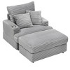 APRILSOUL Spring Upholstered Armchair and Ottoman Set, Comfortable Single Sofa with Cup Holder and Corduroy Fabric - 4 of 4