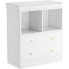 Baby Changing Table with Pad, 2 Drawers & 2 Open Compartments, Modern White Diaper Station for Nursery, Bedroom or Kids Room - 2 of 4