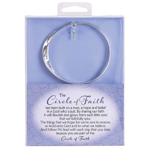 Dicksons Circle of Faith Trust Hope Belief Petal Cross Charm Women's One Size Silver Plated Stainless Steel Everyday Mobius Twist Bangle Bracelet in - 1 of 4