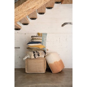 Storied Home Jute Pouf Brown: Upholstered Square Ottoman, Spot Clean, No Assembly Required - 1 of 4
