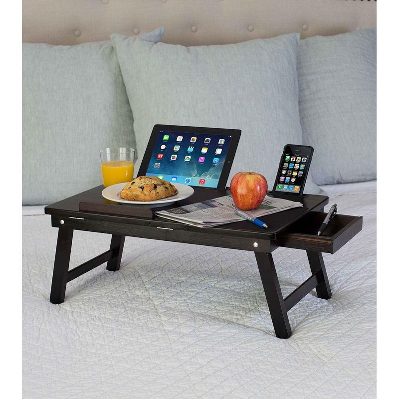 BirdRock HomeMulti-tasking Laptop Bamboo Bed Tray - Walnut, 2 of 9