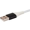 Monoprice Nylon Braided USB C to USB A 2.0 Cable - 3 Feet - White | Type C, Durable, Fast Charge for Samsung Galaxy S10/ Note 8, LG V20 and - - 4 of 4