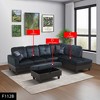 AndMakers 103.5 in. W Square Arm 3-piece L Shaped Polyester Modern Sectional Sofa in Dark Blue with Storage - 2 of 4