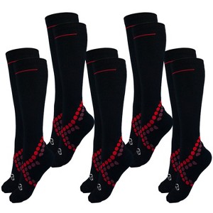 Bison Life Over The Calf Graduated Compression Socks for Women & Men, Anti-fatigue (15-20 mm/Hg),  5 Pairs - 1 of 4