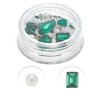 Unique Bargains Women's Fashion Rhinestone Nail Supplies Green White 1 Set - 3 of 4