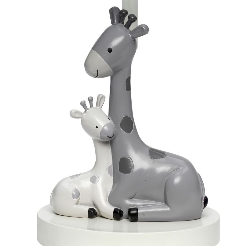Lambs & Ivy Jungle Friends White/Gray Giraffe Nursery Lamp with Shade & Bulb, 2 of 6