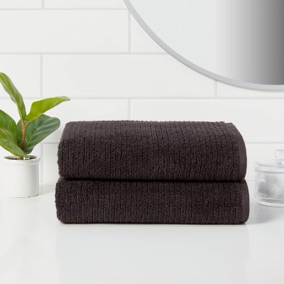 2pk Quick Dry Ribbed Bath Towel Set - Thumbnail 2