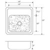 ALFI  Decorative Square Drop-in Entertainment/Prep Sink with a Hammered Texture Bowl and Mirrored Finish Ledge - 2 of 2