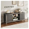 Maple Oak 65 Inch Fluted TV Stand with Open Shelves and Storage Cabinets Modern Heavy Duty Entertainment Center for Living Room Bedroom - 2 of 4