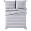 Brooklyn Loom 3pc King Niari Yarn Dye Stripe Duvet Cover Set Gray: Cotton Material, OEKO-TEX Certified, Includes Shams - 3 of 4