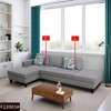 DOMETOUR Light Gray Calico 2-Piece Couch Living Room Sofa Set - 2 of 4