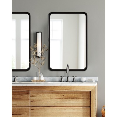 Armenta Industrial Charcoal Gray Metal Framed 20x30 Wall Mirror