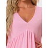 cheibear Women's Deep V Neck Short Sleeve Soft Stretchy Pajama Dress - 4 of 4