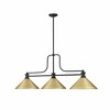 Melange 3-Light Linear Billiards Pendant - Matte Black Steel, Dimmable, 52" Length - 4 of 4
