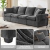 110" Modern Chenille Modular 4-Seat Sectional Sofa with 2 Pillows - 2 of 4