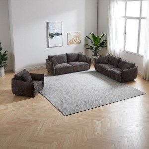 Modern Linen 3+3+1 Sofa Set with Wood Frame - 1 of 4