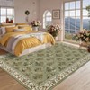 Floral Area Rugs for Living Room Bedroom Soft Farmhouse Washable Rug Non-Slip Low Pile Accent Carpet - 2 of 4