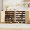 Rattan Shoe Storage Cabinet, 5-Tier Boho Shoe Organizer, Accent Credenza Cabinet, Natural - 3 of 4