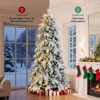 NAYSAYE 7FT Slim Flocked Artificial Christmas Tree with PE and PVC Tips Snow Flocked Design for Small Space Home Decor, White, 43"*43"*82.67" - 2 of 4