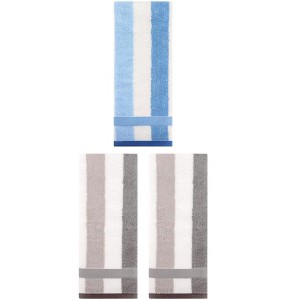 REGALWOVEN 3 Pack Striped Cotton Bathroom Decorative Hand Towels 13" x 29" - 1 of 4