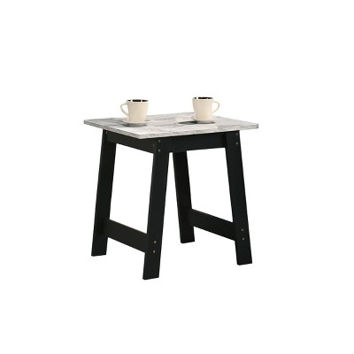Syemin End Tables Rectangular Side Table, Marble Top Coffee Table, Side Table Home Accent Table, Night Stands Sofa Side Table, Black, 15"*19"*19"