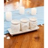 Dexmalle Three-Cup Tealight Holder&Tray,White - 4 of 4