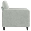 vidaXL Sofa Chair Upholstered Single Sofa Armchair for Living Room Velvet - Light Gray 23.6" - 3 of 4