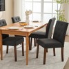 Set of 2 Upholstered Dining Chairs – Modern Linen Parsons Chairs with Wooden Legs for Kitchen & Dining - 4 of 4
