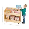 Guidecraft Mobile Book Organizer - Natural: Kids Mobile Book Cart and Mobile Classroom Storage - 2 of 4