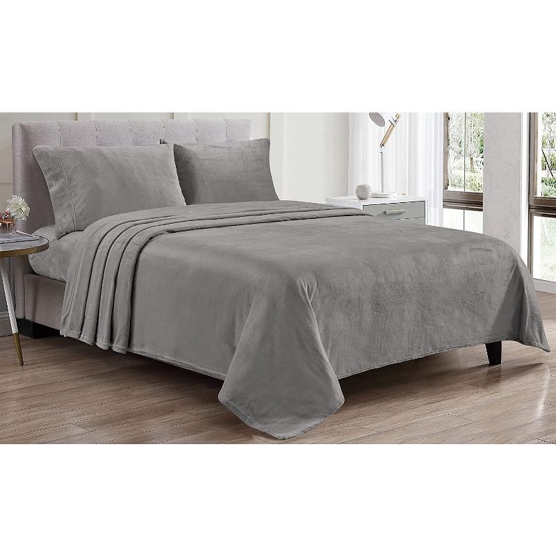Ultimate Luxurious 4pc Extra Soft Velvet Touch Microplush Sheet Set, 1 of 4