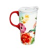 Evergreen Ceramic Travel Cup, 17 OZ. ,w/box, Garden Hummingbird - 4 of 4