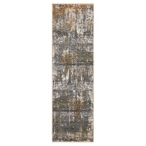 Oriental Weavers Hayden HAY06 Grey/ Gold Indoor Area Rug - 2'3" x 7'6" - 1 of 4