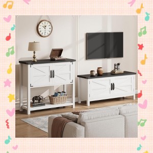 Garvee Rustic Wooden Console Table for Entryway – Versatile Farmhouse Storage Solution with Cabinets and Drawers - 1 of 4