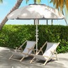 Outsunny 5.7' Beach Umbrella with Cup Holders, Hooks, Vented Canopy, Portable Outdoor Umbrella - 2 of 4