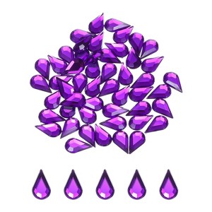 Unique Bargains Flat Back Acrylic Teardrop Rhinestone Embellishments 50 Pcs - 1 of 4