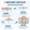 10x10Pop Up Instant Gazebo Tent for Backyard, Pop Up Gazebo With Mosquito Netting, Outdoor Canopy Gazebos Waterproof With Portable Carrying Bag - 3 of 4