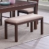 Simple Relax Upholstered Dining Bench with Straight Legs in Antique Cherry - 2 of 4