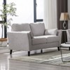 TiramisuBest 45" Dark Gray Loveseat with Solid Wood Frame, Espresso Arms, Full Foam Cushion for Living Room and Bedroom - 2 of 4