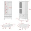 FUFU&GAGA White Wardrobe with Mirror-Door 3-Drawer: Traditional Elegance Armoire - 4 of 4