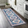 Washable Vintage Oriental Rug Non Slip Low Pile Rug Soft Throw Floor Cover Retro Medallion Foldable Indoor Carpet for Living Room Bedroom Playroom - 3 of 4