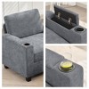 Hyleory Chenille Storage Accent Chair with Ottoman,Upholstered Comfy Sofa Armrest chair for Living Room Bedroom - 3 of 4