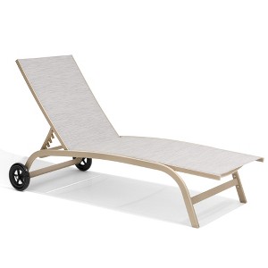 Pellebant Outdoor Living Cart Wheel Chaise Lounge Chair Pool Lounger with Adjustable Back - 1 of 4