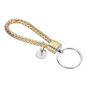 Unique Bargains Braided PU Leather Keychain with Stainless Steel Key Ring - 1 of 3