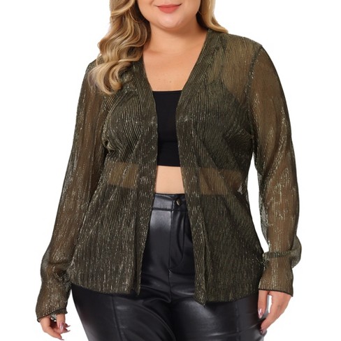 Women's plus size sales sheer cardigan