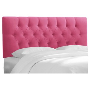King Edwardian Microsuede Tufted Headboard Premier Hot Pink - Skyline Furniture