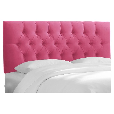 King Edwardian Microsuede Tufted, Pink Tufted Headboard Queen