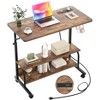 Aheaplus Adjustable Computer Desk, 32 Inch Manual Standing Desk with Storage Shelf, Charging Station - 2 of 4