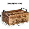 LunaLulinlk Wood Utensil Holder, Silverware Organizer with 4 Compartments for Kitchen Counter, Farmhouse Wood Flatware Utensil Organizer Storage - 4 of 4